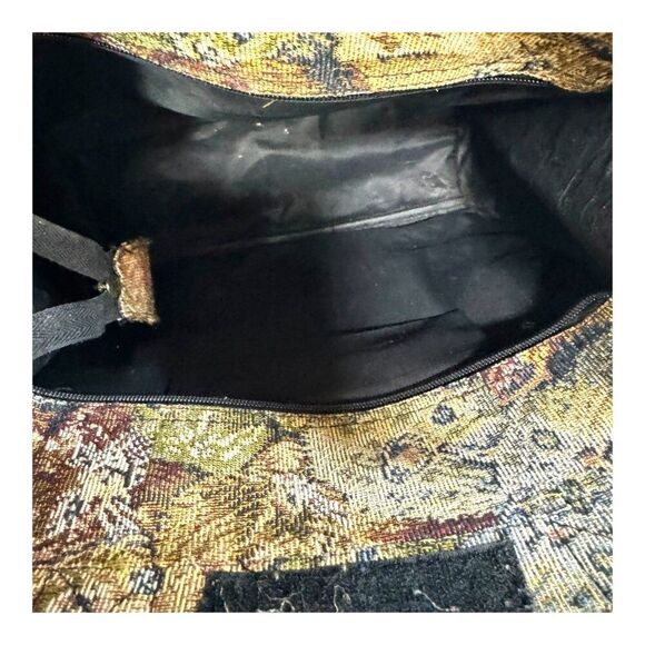 Vintage Large Tapestry Cat Print Tote Bag With Zipper & Handles Shopping Bag - Picture 10 of 10